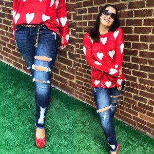 Kancan Destroyed Skinny Jeans Mid Rise KC5056LD